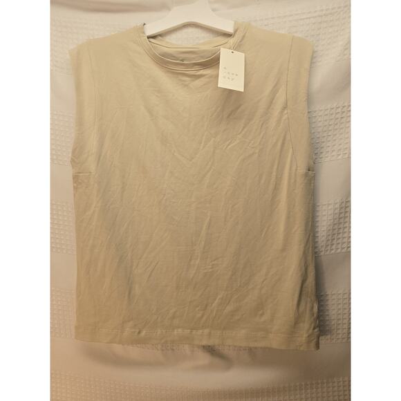 a new day Tops - Womens Terry Tank Top A New Day Tan Size Small 6237